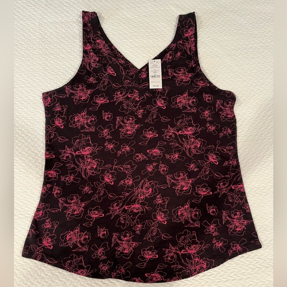 🆕 WHBM Double V-Neck Tank
Sketchy Poppy Dolce Black w/Pink flower print Size M - Picture 4 of 15